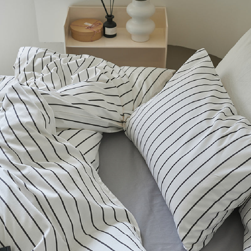 2color stripe scandinavian style bedlinen set