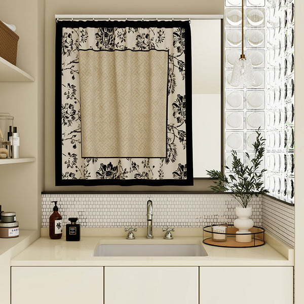 3design monotone floral curtain