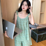 green floral roomwear