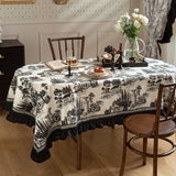 black frill elegance table cloth