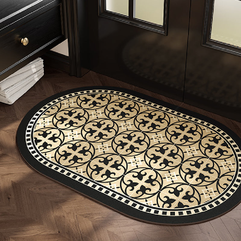 4design black morocco tile bath mat