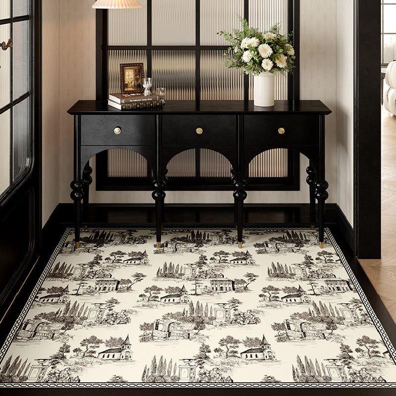 3design black frill elegance door mat