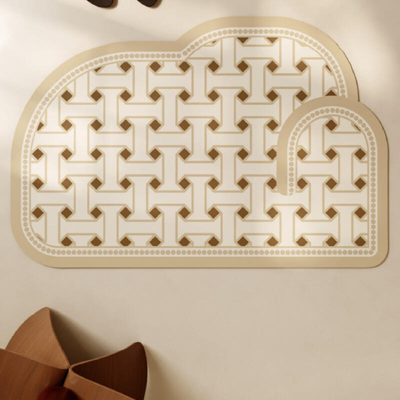 french style tile bath mat