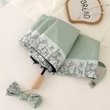 3type green flower uv parasol