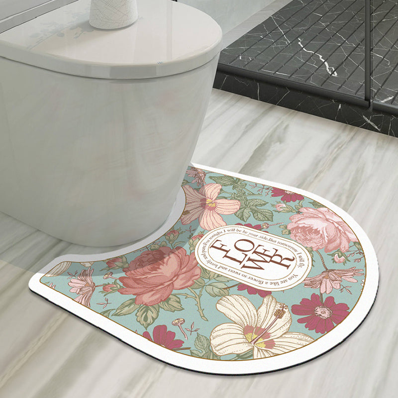 girly elegance floral toilet mat