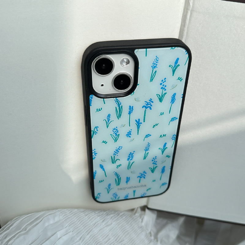 girly floral blue iphone case