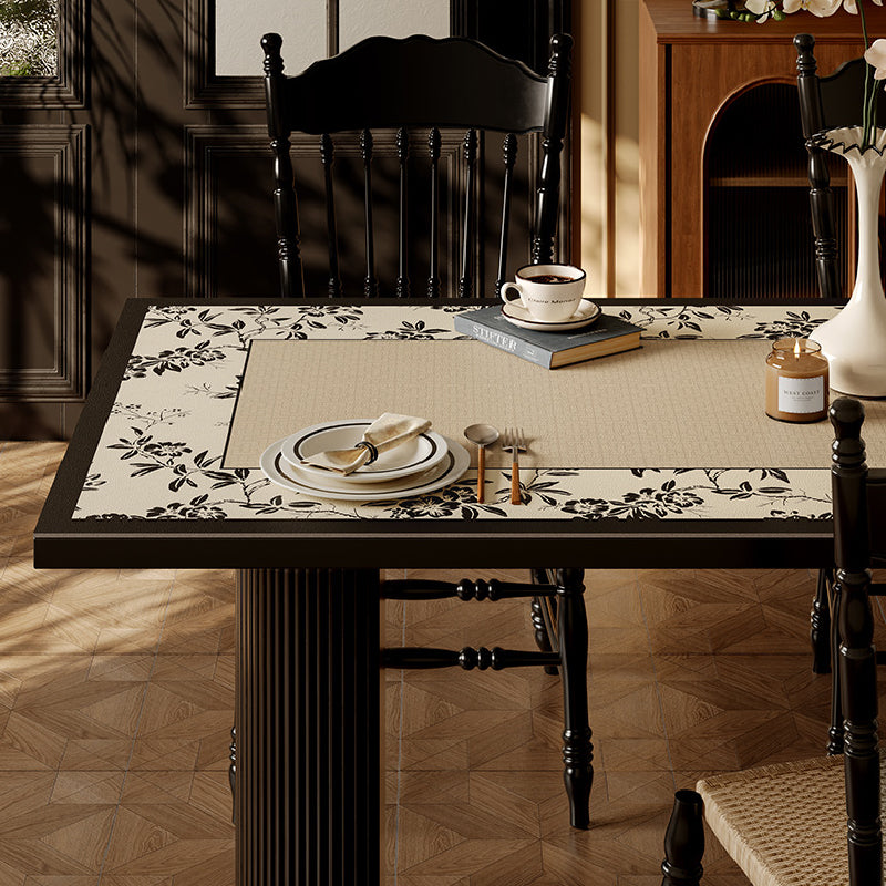 monotone floral table mat