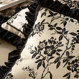 2design monotone floral frill cushion