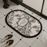4design elegance monotone flower bath mat