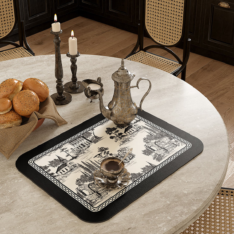 2design black frill elegance sink mat