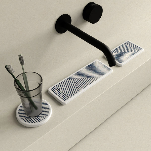 4design stripe bathroom coaster