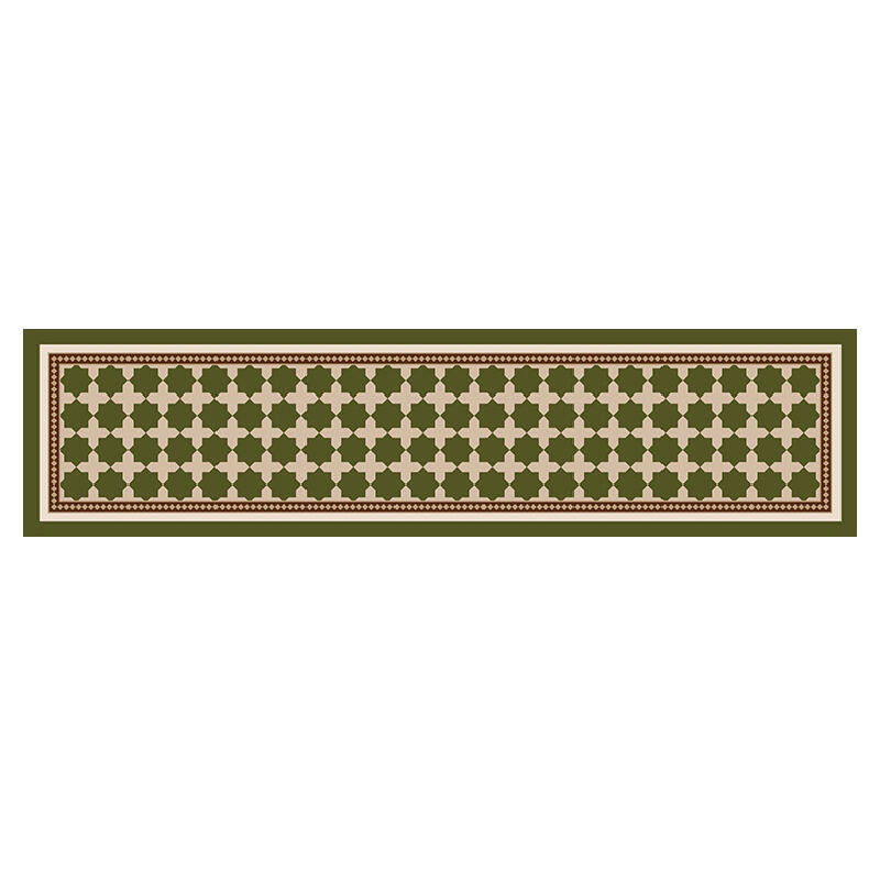 green retro tile square shelf mat