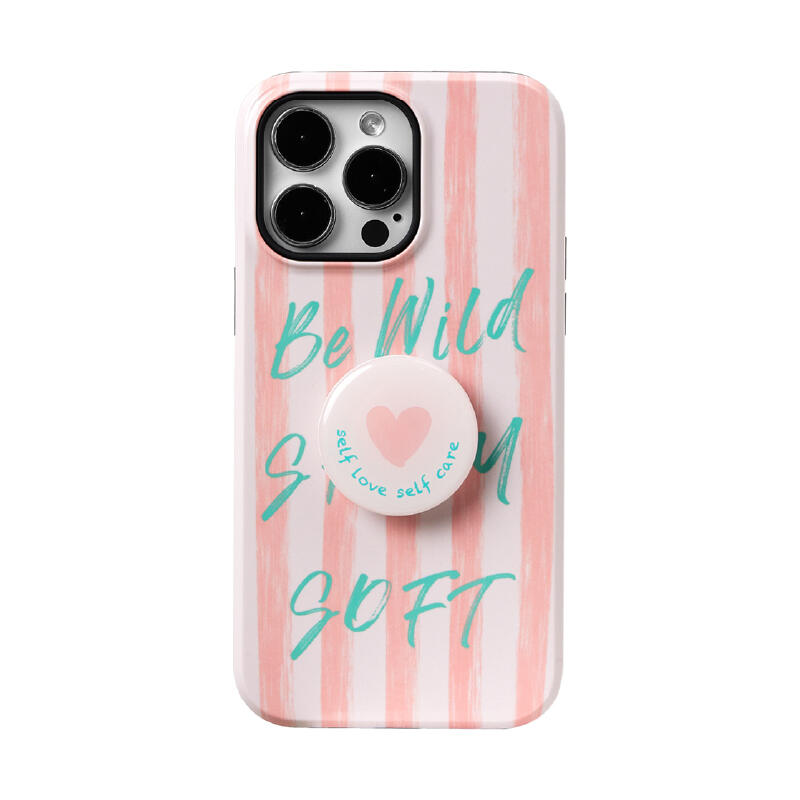 pink stripe logo iPhone case