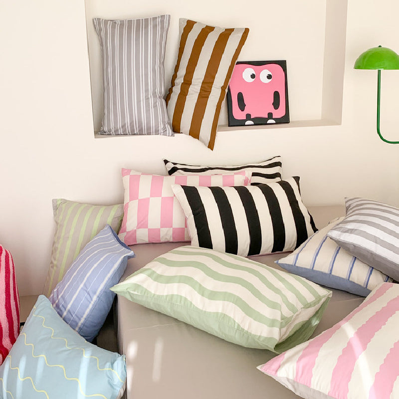 6design pop color stripe pillow sheets