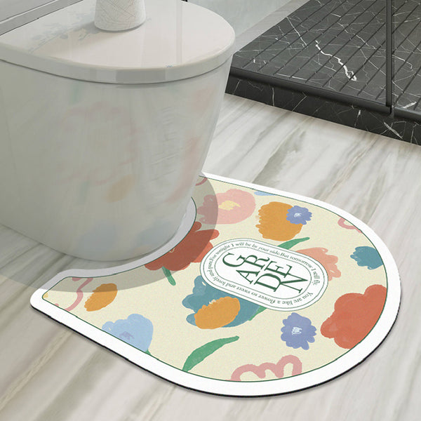 pop floral logo toilet mat