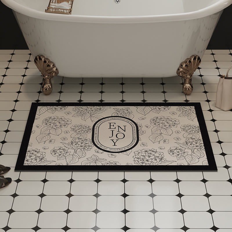 4design elegance monotone flower bath mat