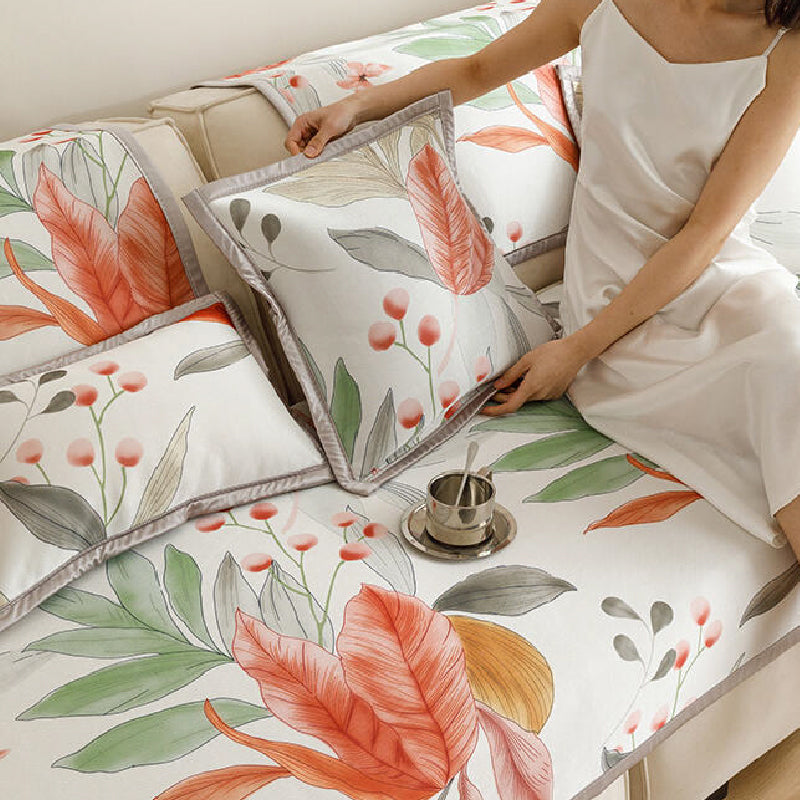 3design summer orange botanical cushion