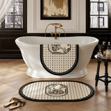2design black frill elegance bath mat