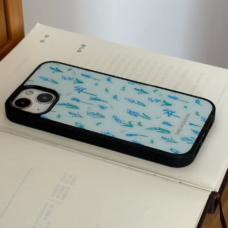 girly floral blue iphone case