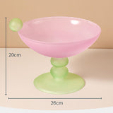3color pastel bicolor glass fruits tray