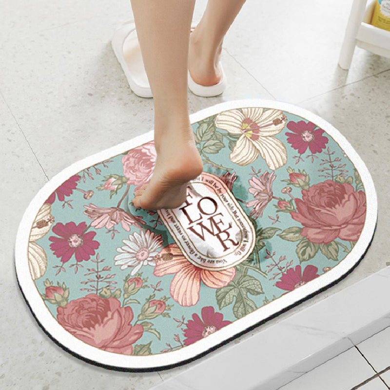 girly elegance floral toilet mat