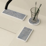 4design stripe bathroom coaster