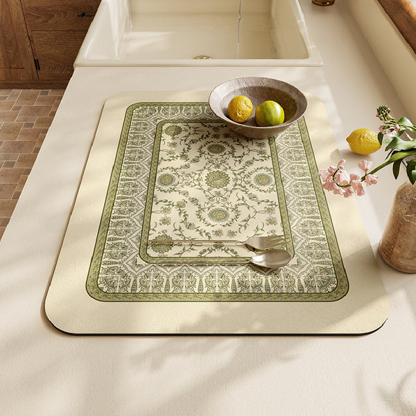 green ethnic vintage sink mat