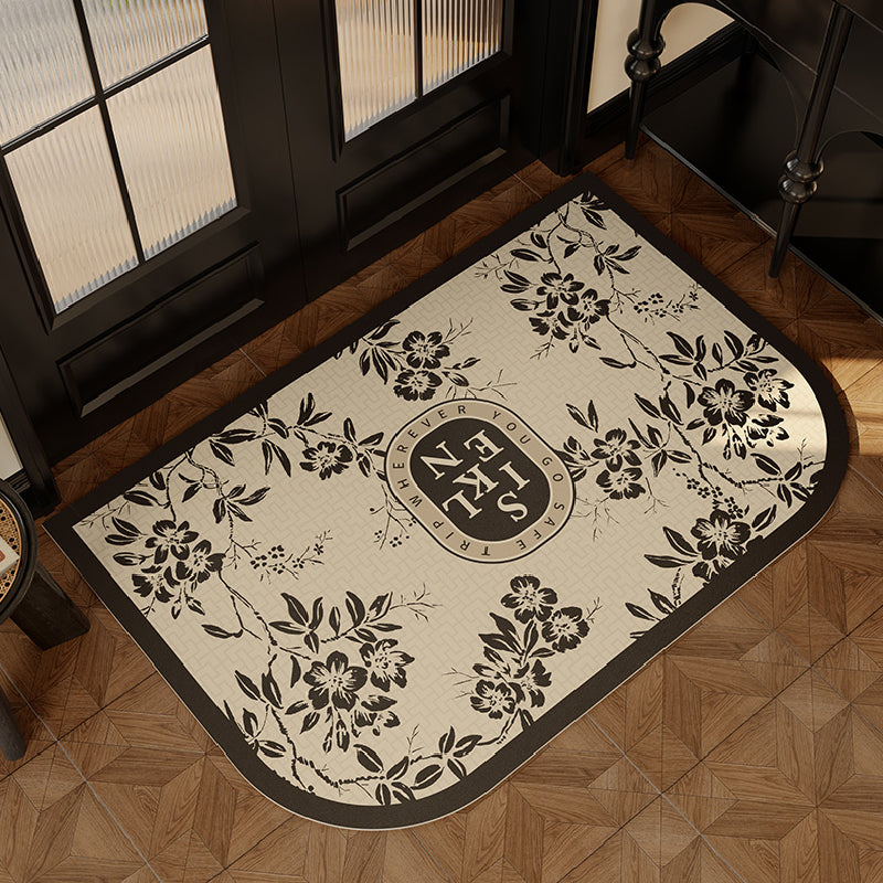 4design monotone floral door mat