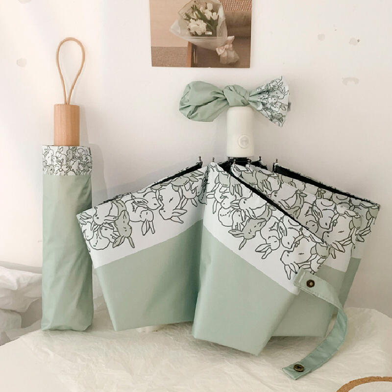 3type green flower uv parasol