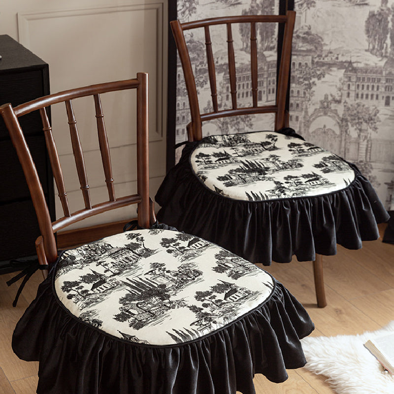 black frill elegance chair cover