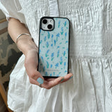 girly floral blue iphone case
