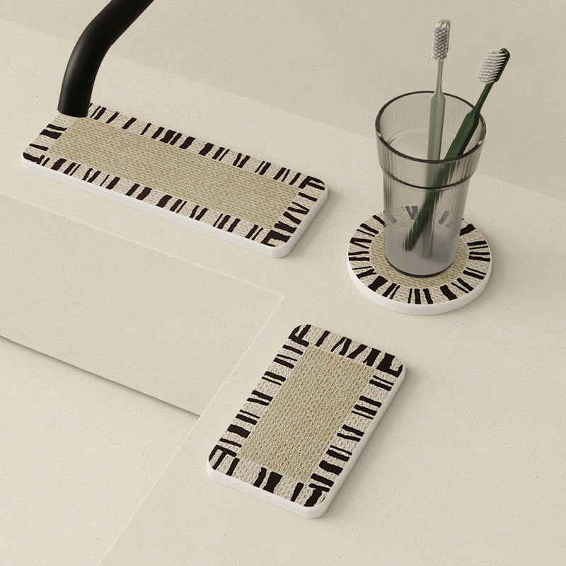 4design stripe bathroom coaster