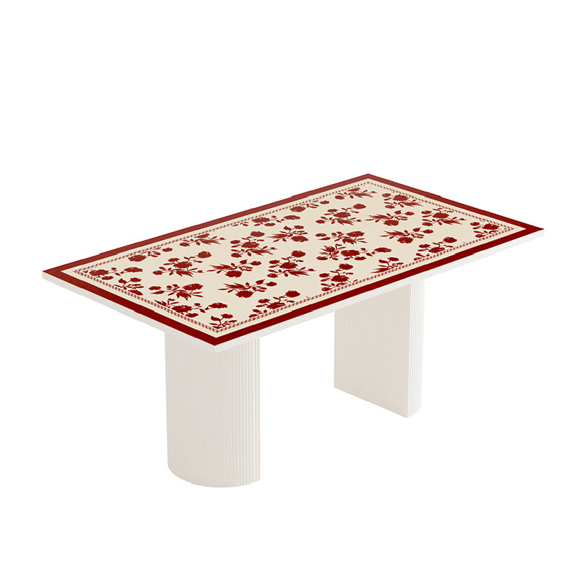 burgundy red fower table mat