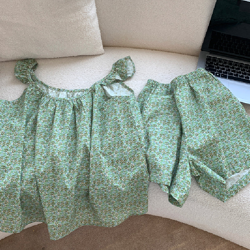 green floral roomwear