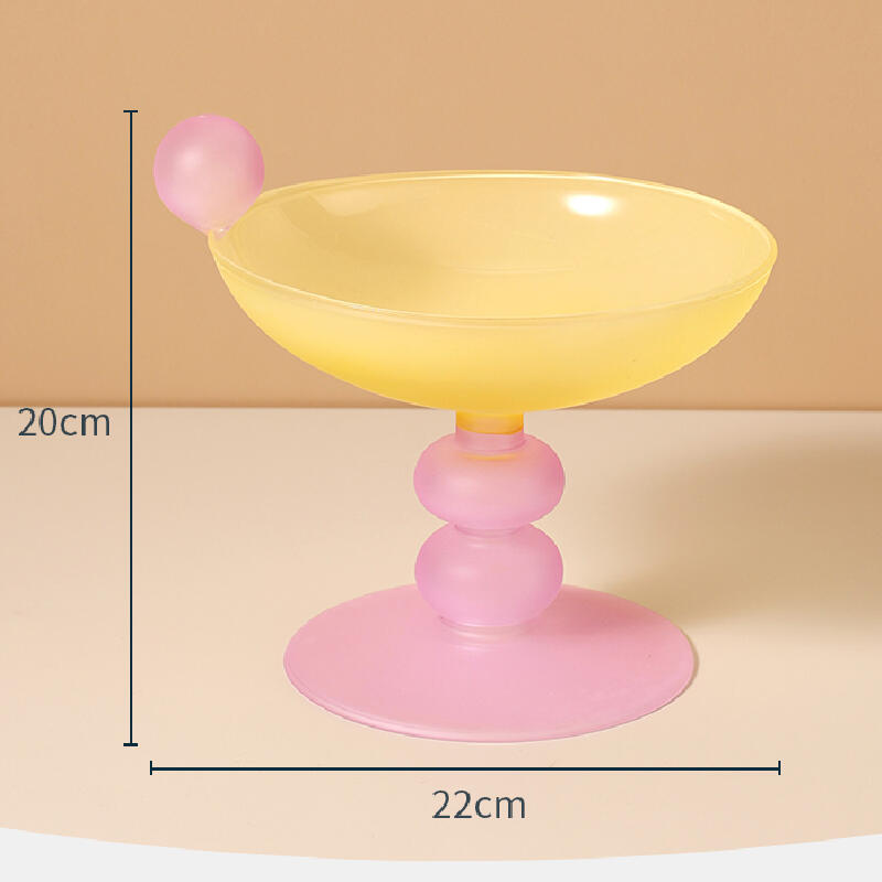 3color pastel bicolor glass fruits tray
