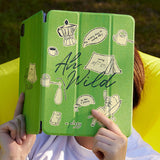 green pop illustration iPad case