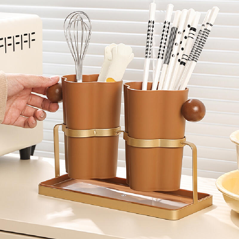 3color natural simple cutlery stand drainer