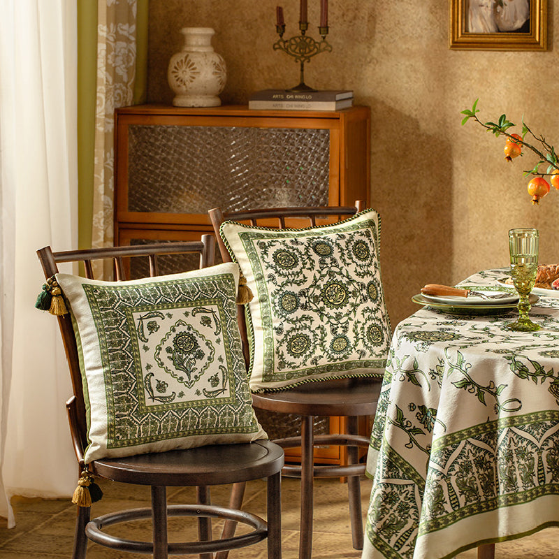 green ethnic vintage cushion