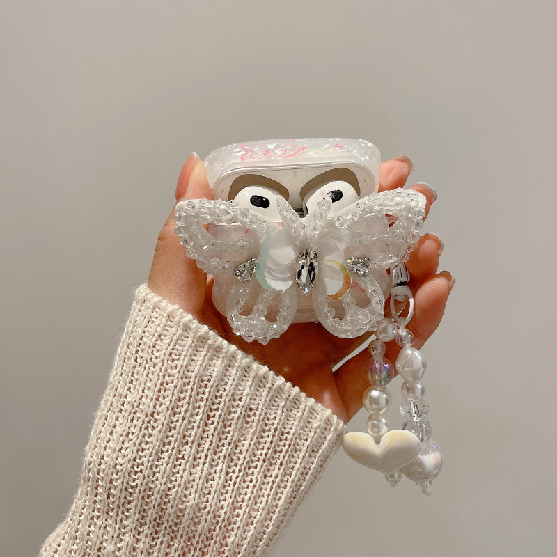 girly beads butterfly airpods case