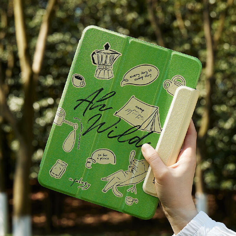 green pop illustration iPad case