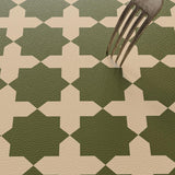 green retro tile square shelf mat