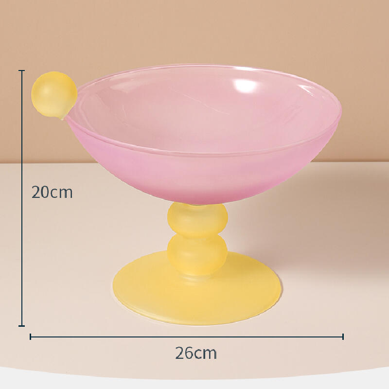 3color pastel bicolor glass fruits tray