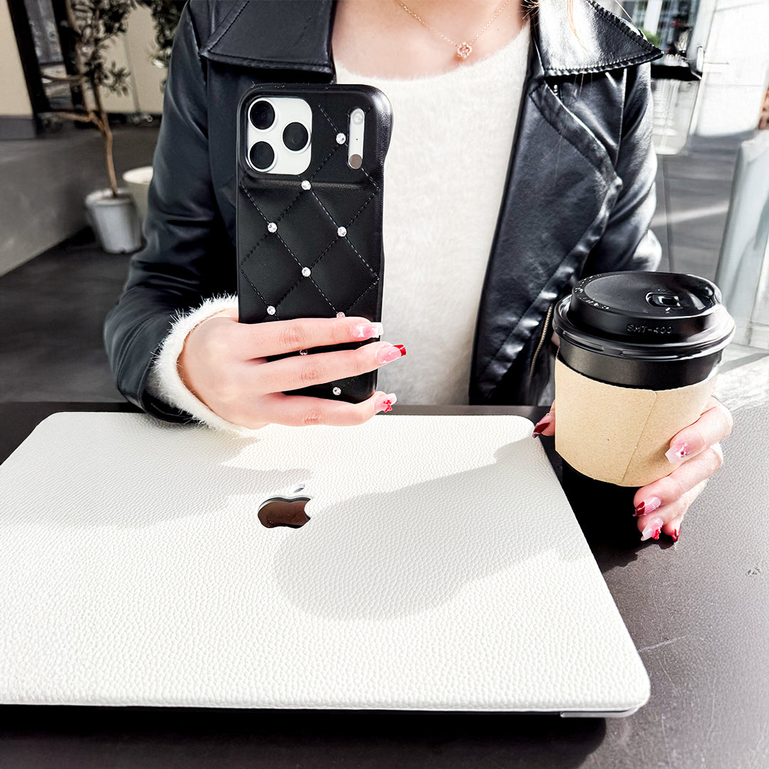 Luxe quilting Crystal stone iPhone case