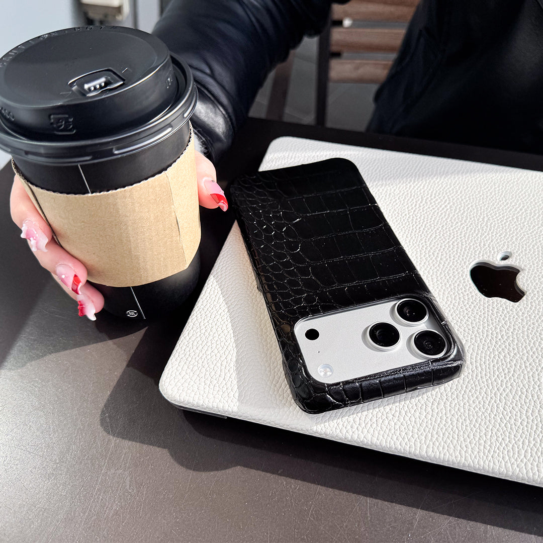 Ivory Leather Style MacBook Cover