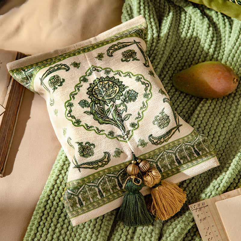 green ethnic vintage tissue case