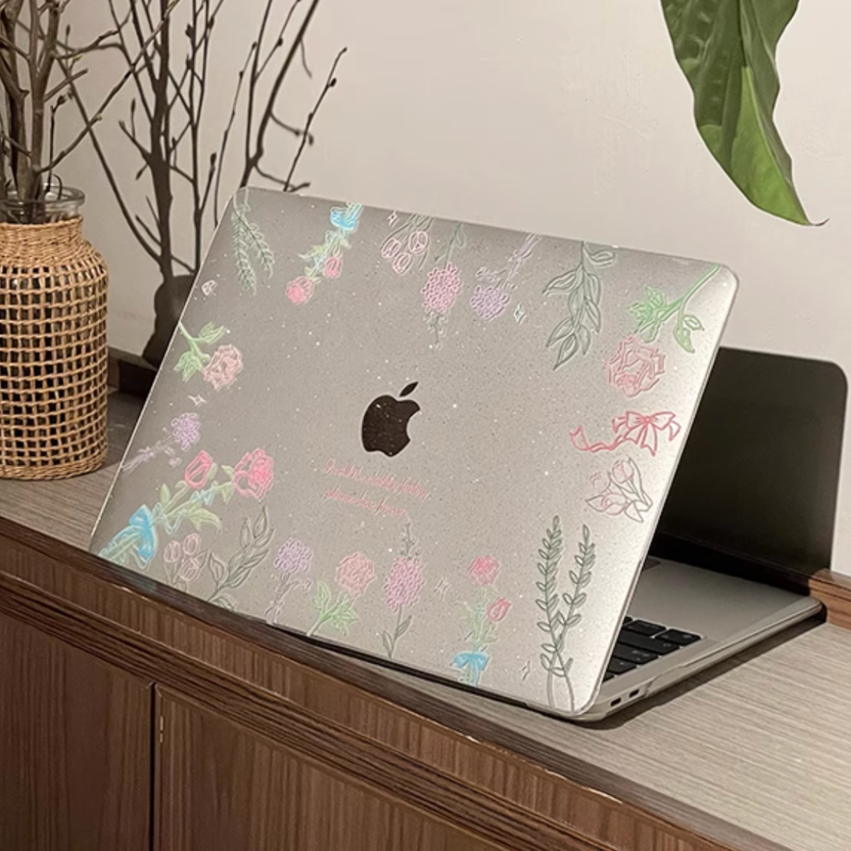 clear rose mac book case