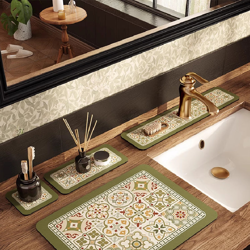 elegant geometric pattern bathroom coaster