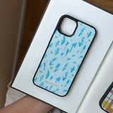 girly floral blue iphone case