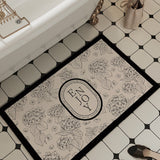 4design elegance monotone flower bath mat