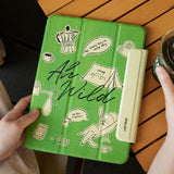 green pop illustration iPad case